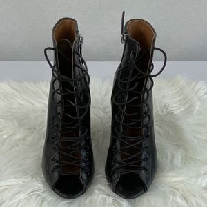 Givenchy Leather Ankle Lace-Up Booties - 37.5/7